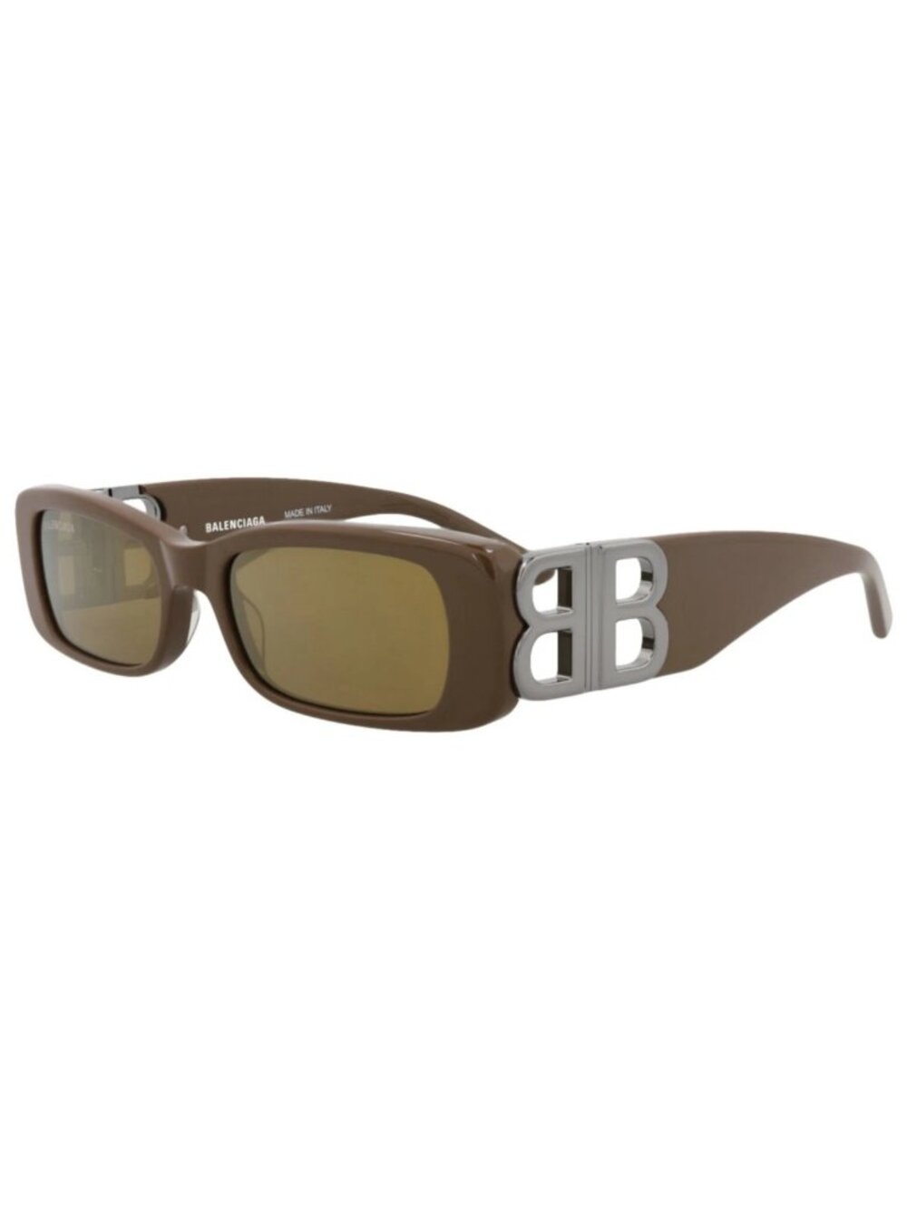 New Balenciaga Women's Sunglasses Square Rectangle Recycled Acetate Frame Brown